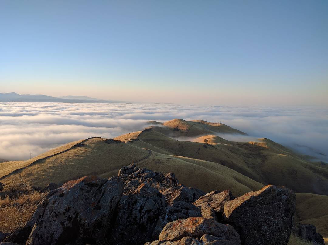 Four peaks, a touch over 17 miles and over 3600' of gain, and it took us five miles to get above the fog. #worthit #runwolfpack #runSJ #teamrunthebay #runlocal #seenonmyrun #nofilternecessary