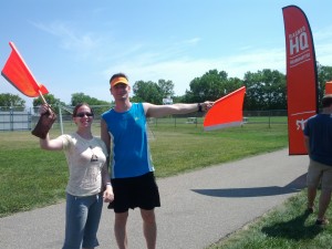 Lindsay and Brian w flags
