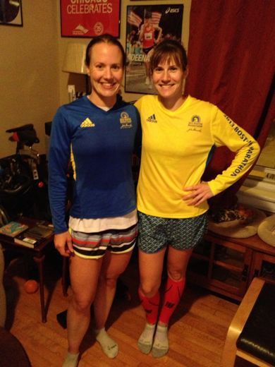 AB (in yellow) with Meredith. These women train so well together that they sub-consciously coordinate outfits.