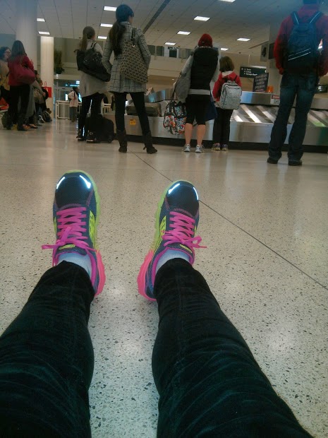 At the luggage carousel at Midway, trying not to fall asleep