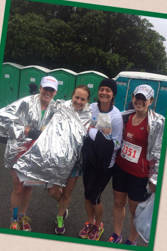 soaked and chilled post-race w Stone, Mere (spectator amazingness), and a sleeping Foxy... thanks for these pics, M!