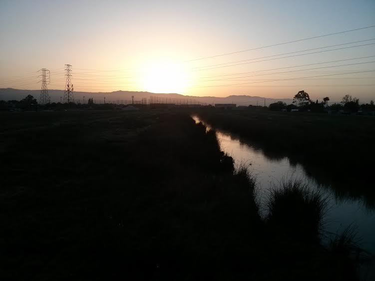 the sunrise, as seen from Alviso