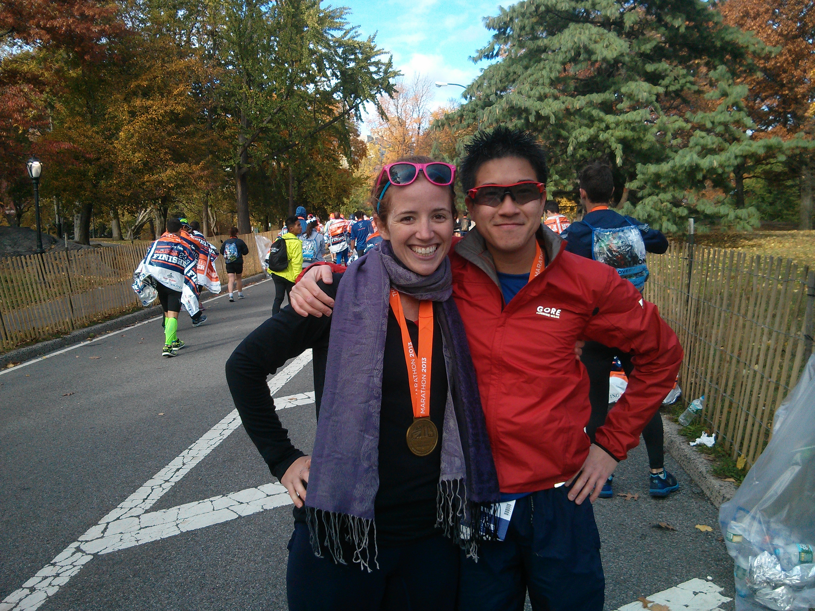 to this day, I Cheshire ridiculously and tear up when I see this pic. Taken about a mile from the NYC finish chute, in 2013, and moments after I learned that Lynton had totally dominated and PRd at NYC.