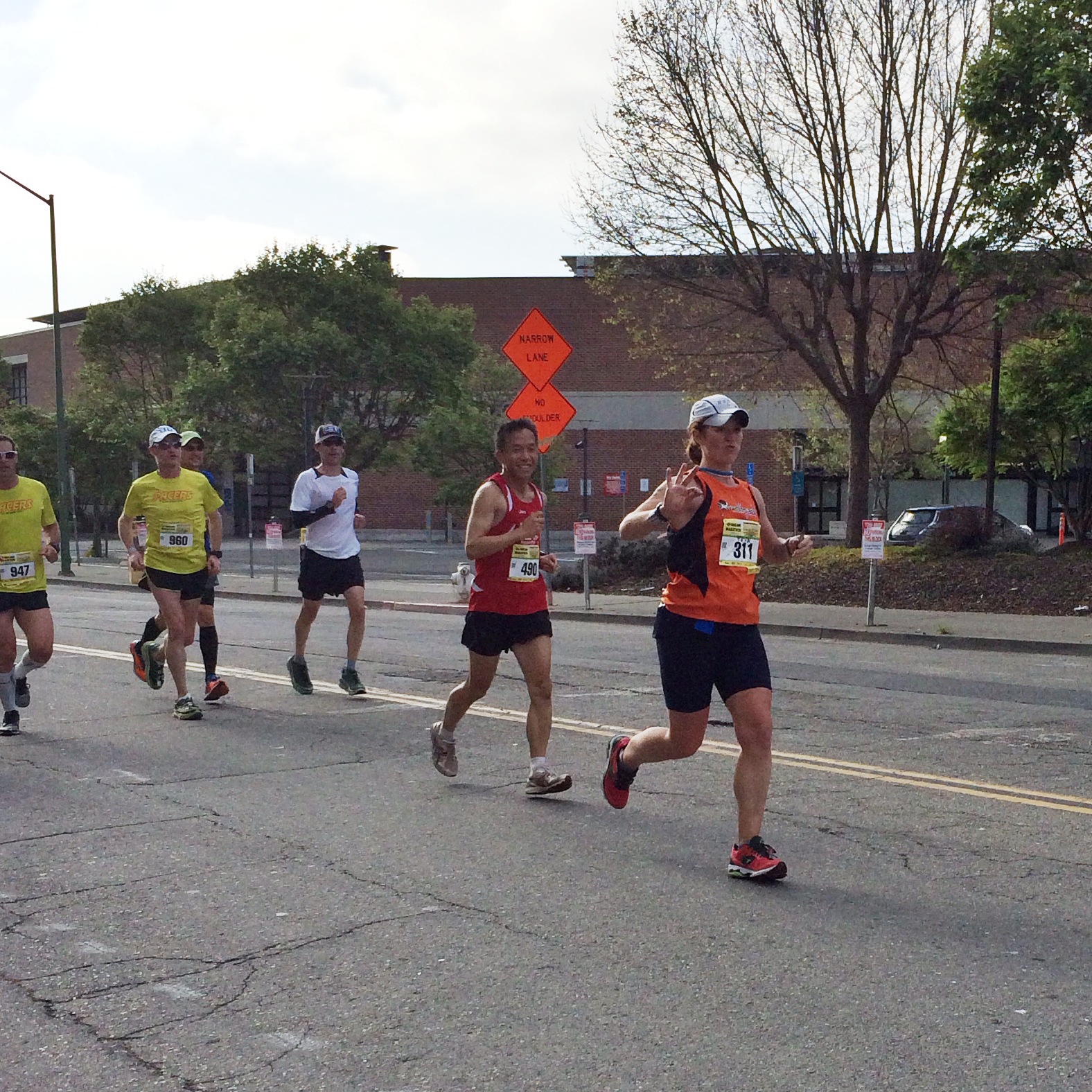 with Ko and company behind me, trying not to choke while running... and smile at the same time