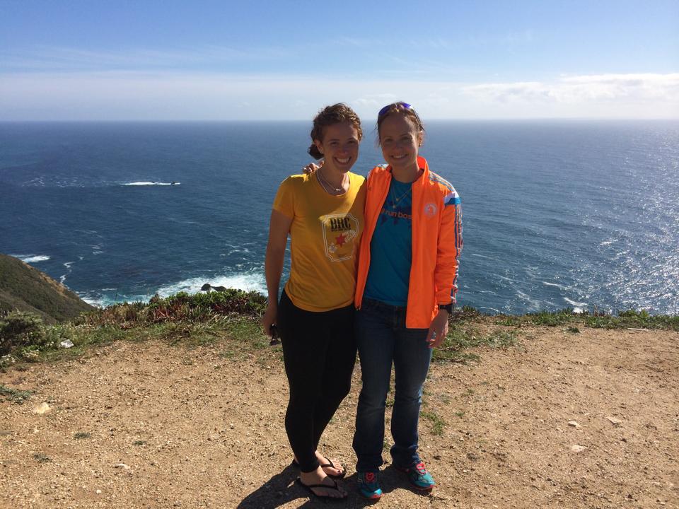 at Hurricane Point with Meredith, my Bootlegger badass who had just run Boston 6 days prior (and nearly PRed) before coming out to run BSIM as part of the B2B challenge. Words can't express how incredibly proud I am of her--or how incredibly SCARED I am of plummeting to my tragic death off this cliff, backwards