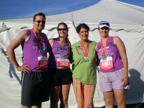 Team Ackron, or Team Awesome, with Mrs. Ackron, at the Chicago Marathon.