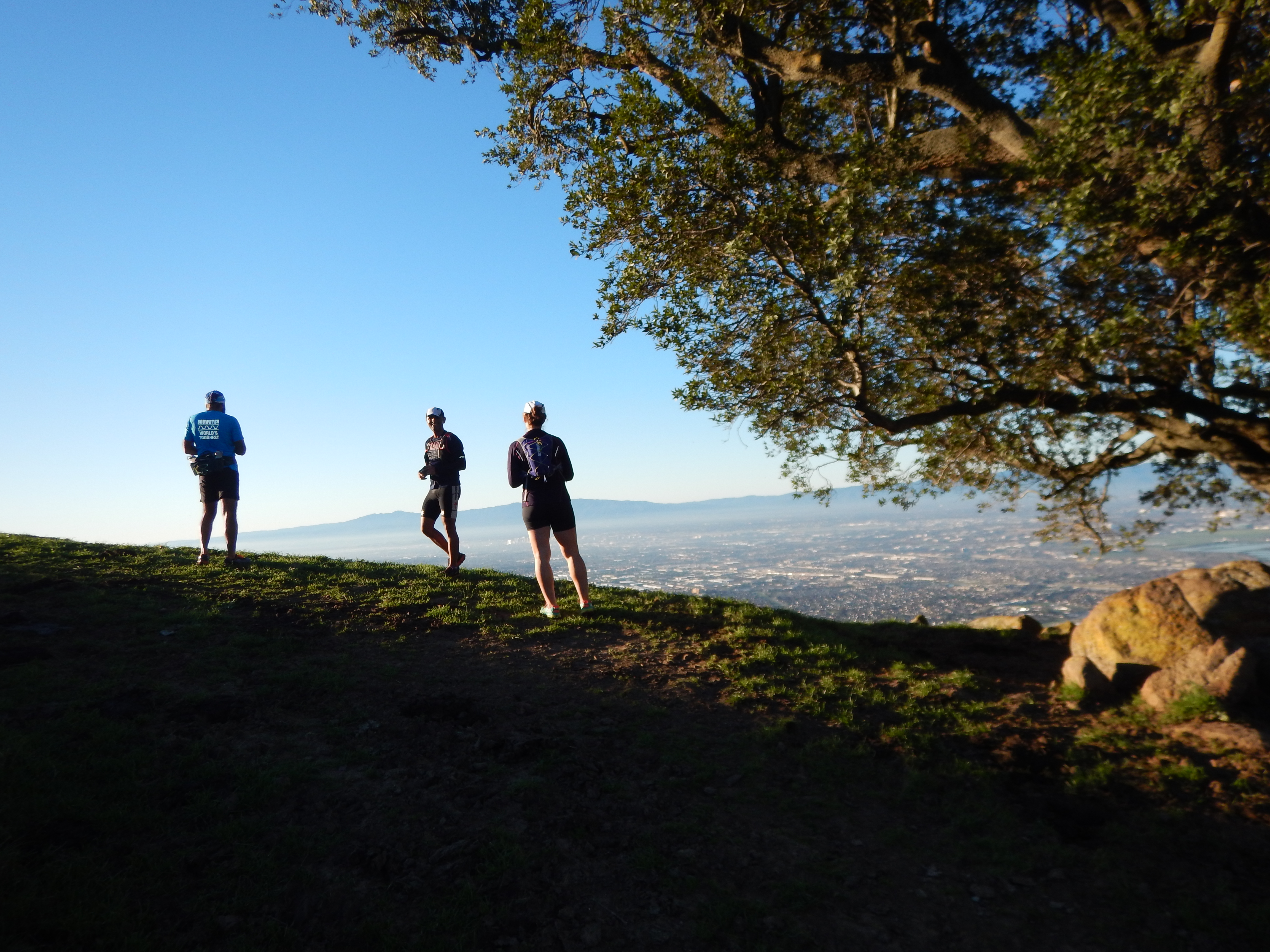 about to do the final ascent up Monument Peak in early Feb. with (r-l) CJ, Yohann, and Saurabh [PC: Yohann]