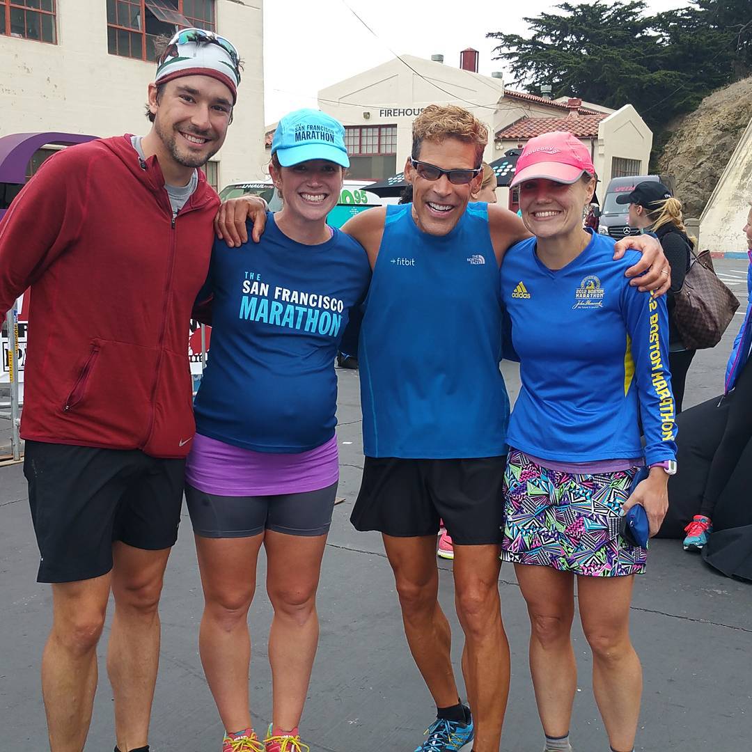 with Travis, Dean, and Meredith after the shake-out run. Dean was super chill (as runners often are, right??). 