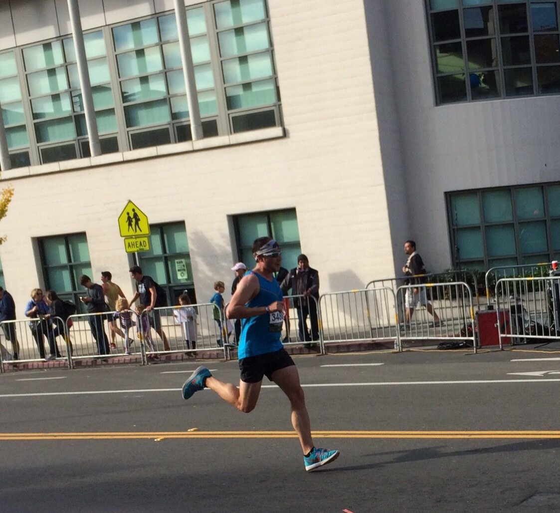 Austin got this great one of Travis just steps from finishing 13.1