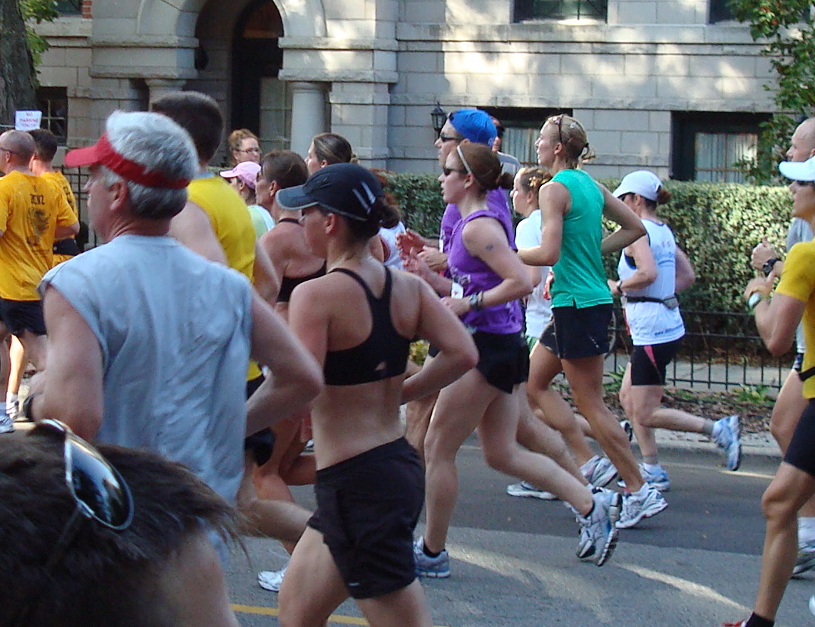 running alongside Mike in Lincoln Park, proudly still rockin' the purple