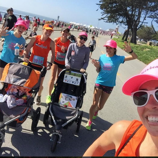 tomfoolery post-race. Meg is getting stroller practice :) (PC: Lisa)