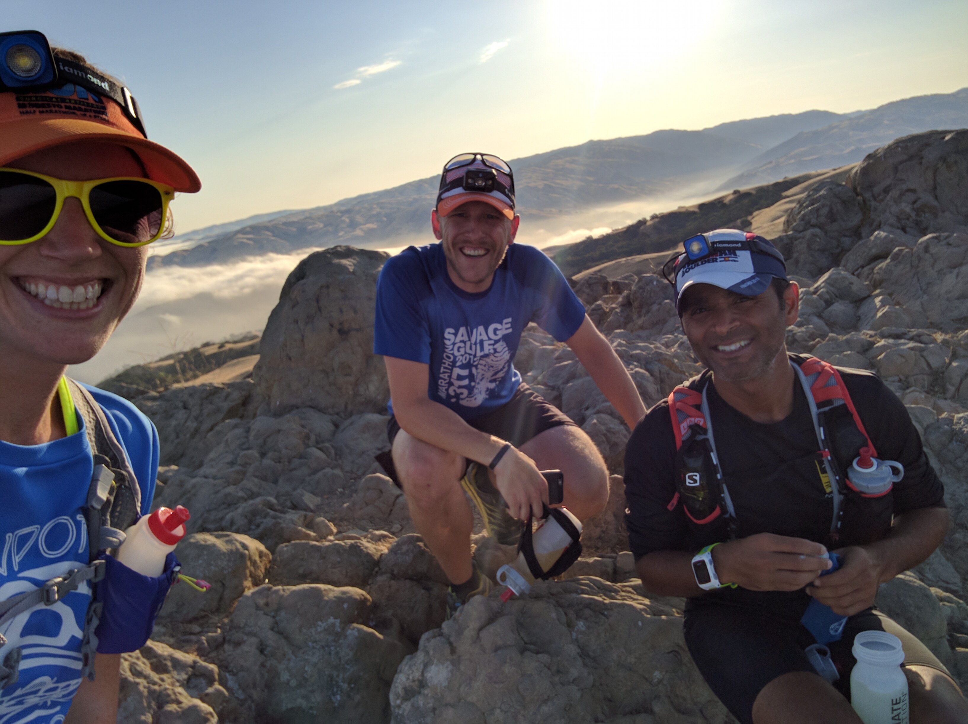 Regrouping at the top of Mission Peak before beginning our descent homeward